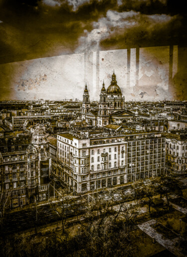 Fotografie mit dem Titel "Budapest vue de haut" von Olivier De Pooter, Original-Kunstwerk, Digitale Fotografie