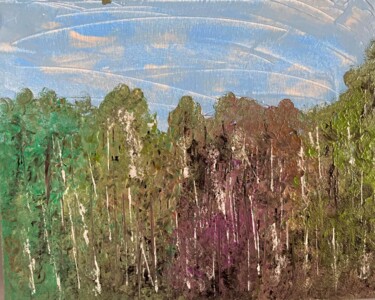 Malerei mit dem Titel "Promenade en forêt" von Olivier De Pooter, Original-Kunstwerk, Acryl