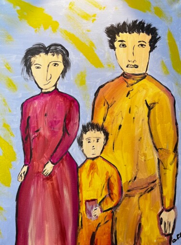 Pintura titulada "Photo de famille" por Olivier De Pooter, Obra de arte original, Acrílico