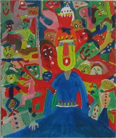 Peinture intitulée "La fête des mères" par Olivier Dumont, Œuvre d'art originale