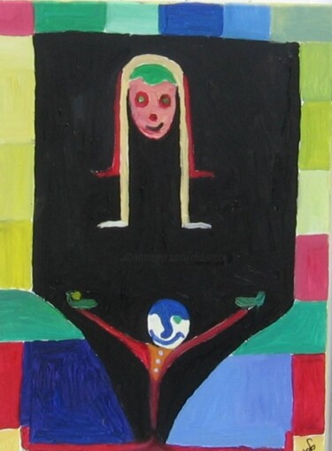 Painting titled "Jeu de jambes rouges" by Olivier Dumont, Original Artwork