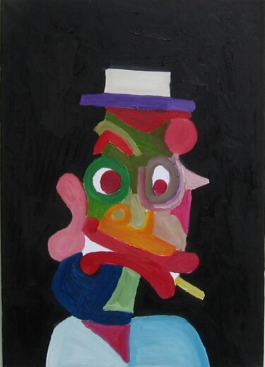 Painting titled "L'homme au chapeau…" by Olivier Dumont, Original Artwork