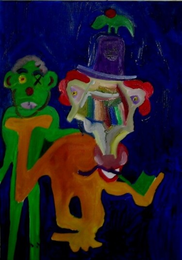 Peinture intitulée "Les deux amis ("Par…" par Olivier Dumont, Œuvre d'art originale