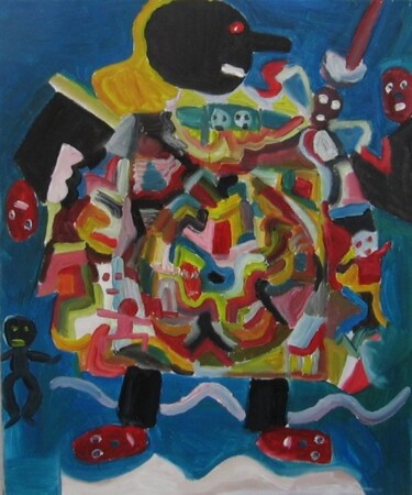 Painting titled "Peintre en gestation" by Olivier Dumont, Original Artwork