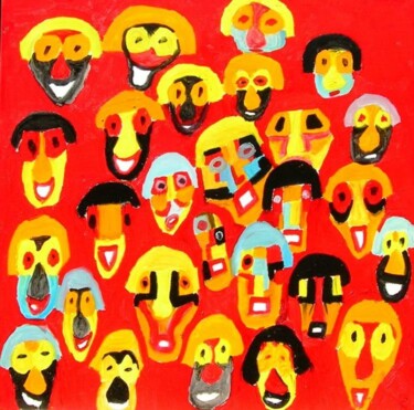 Painting titled "Humanoïdes associés" by Olivier Dumont, Original Artwork