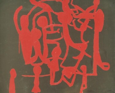 Peinture intitulée "Dans le noir 1 (rou…" par Olivier Dumont, Œuvre d'art originale