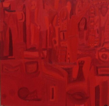 Peinture intitulée "Camaïeu : le rouge" par Olivier Dumont, Œuvre d'art originale