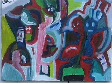 Painting titled "Têtes chercheuses" by Olivier Dumont, Original Artwork, Acrylic