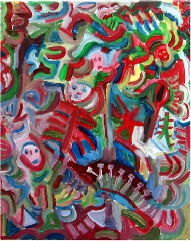 Peinture intitulée "Pagaille dans le rè…" par Olivier Dumont, Œuvre d'art originale