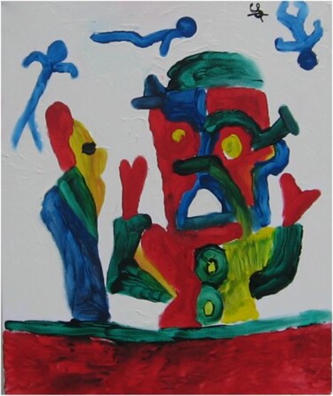 Painting titled "Jongleur d'enfants" by Olivier Dumont, Original Artwork