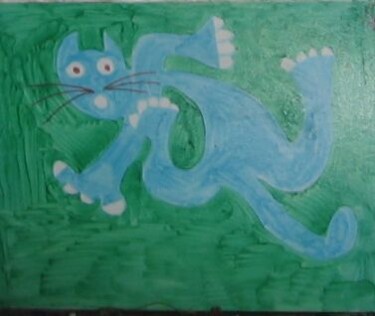 Peinture intitulée "Le dernier chat de…" par Olivier Dumont, Œuvre d'art originale