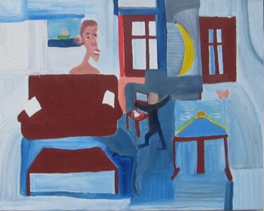 Peinture intitulée "L'ailleurs est ici" par Olivier Dumont, Œuvre d'art originale