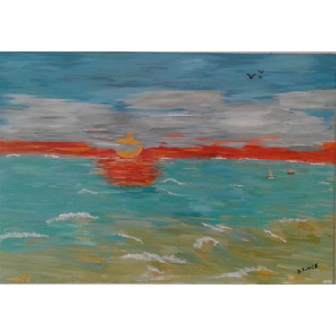 Schilderij getiteld "la mer du Nord" door Djouck, Origineel Kunstwerk, Acryl