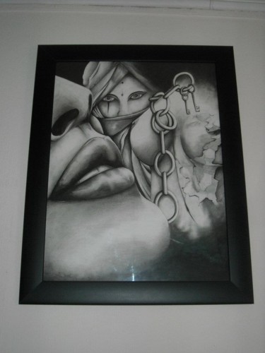 Drawing titled "COMPOSITION" by Olivier Feron, Original Artwork, Pencil