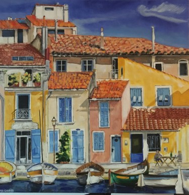 Peinture intitulée "La petite Venise pr…" par Olivier Gouin, Œuvre d'art originale, Huile Monté sur Châssis en bois