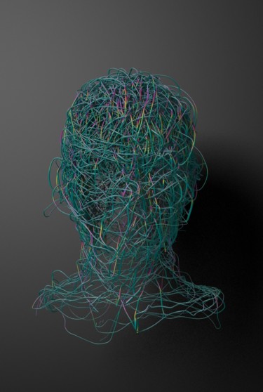 Arts numériques intitulée "tète fil" par Olivier Glon, Œuvre d'art originale, Modélisation 3D