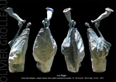 Sculpture titled "Le Sage - (série de…" by Olivier Grolleau, Original Artwork