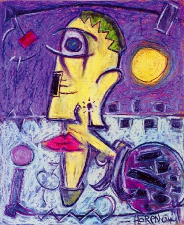 Peinture intitulée "Par le bout du nez.…" par Olivier Horen, Œuvre d'art originale, Huile