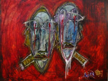 Peinture intitulée "Les jumeaux" par Olivier Horen, Œuvre d'art originale, Huile
