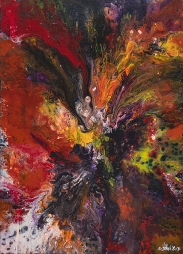 Peinture intitulée "Volcano" par Olivier Horen, Œuvre d'art originale, Acrylique Monté sur Châssis en bois