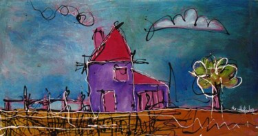 Painting titled "My dreams' house..." by Olivier Horen, Original Artwork, Oil