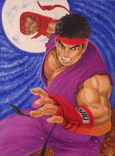 Peinture intitulée "Ryu" par Olivier Jadouille, Œuvre d'art originale, Huile