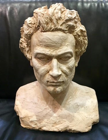 Sculpture titled "Beethoven" by Olivier Lambert, Original Artwork, Clay