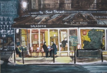 Peinture intitulée "bar de nuit" par Olivier Laplace, Œuvre d'art originale