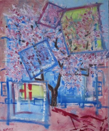 Peinture intitulée "arbre en fleurs mod…" par Olivier Laplace, Œuvre d'art originale