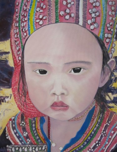 Pintura intitulada "tibetain-tableaupf.…" por Olivier Laplace, Obras de arte originais