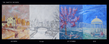 Peinture intitulée "les quatre saisons" par Olivier Laplace, Œuvre d'art originale, Autre