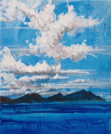 Peinture intitulée "mer et côte" par Olivier Laplace, Œuvre d'art originale, Huile