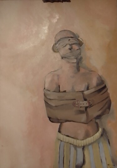 Painting titled "sagesse moderne" by Olivier Leclercq (oyans), Original Artwork, Oil Mounted on Wood Stretcher frame