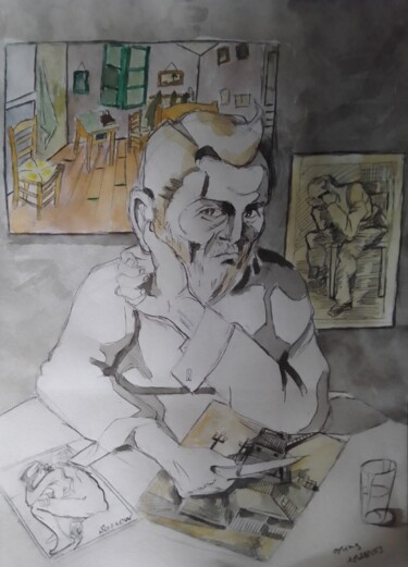 "van Gogh ou le suic…" başlıklı Tablo Olivier Leclercq (oyans) tarafından, Orijinal sanat, Tükenmez kalem