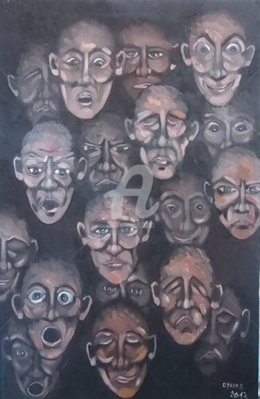 Peinture intitulée "expressions" par Olivier Leclercq (Oyans), Œuvre d'art originale, Huile