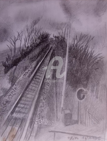 Dessin intitulée "passage de chemin d…" par Olivier Leclercq (Oyans), Œuvre d'art originale, Crayon