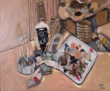 Pintura titulada "l'atelier" por Olivier Leclercq (Oyans), Obra de arte original, Oleo