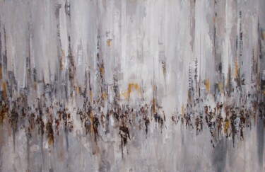 Foule grise Peinture intitulée "Foule grise" par Olivier Lecourtois, Œuvre d'art originale, Acrylique