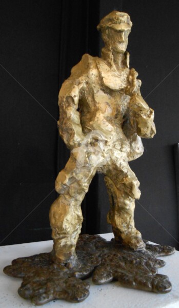 Sculpture intitulée "Le pêcheur 2" par Olivier Lecourtois, Œuvre d'art originale, Bronze