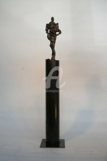 Sculpture intitulée "Homme à la colonne" par Olivier Lecourtois, Œuvre d'art originale, Bronze