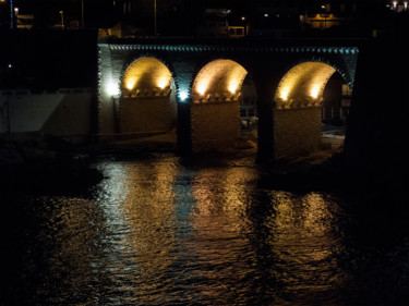 摄影 标题为“Le pont des lumières” 由Olivier Mangin, 原创艺术品, 数码摄影 安装在其他刚性面板上