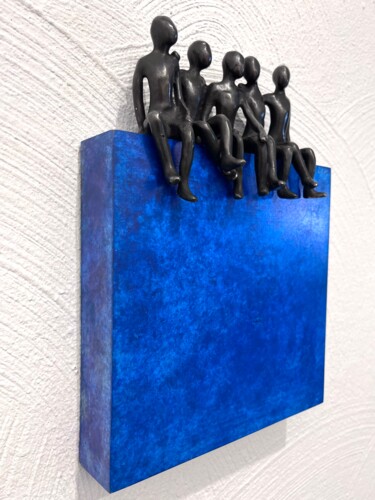 Sculpture intitulée "La bande de copains…" par Olivier Messas, Œuvre d'art originale, Bronze Monté sur Métal