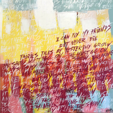 Painting titled "SHOW MUST GO ON… (G…" by Olivier Messas, Original Artwork, Oil Mounted on Wood Stretcher frame