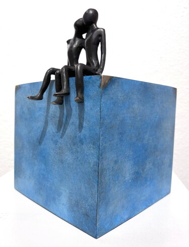 Skulptur mit dem Titel "Les amoureux… (bloc…" von Olivier Messas, Original-Kunstwerk, Bronze