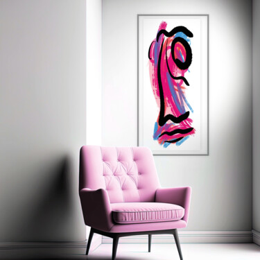 Digital Arts titled "Regarde 40x70 cm" by Olivier Nonis, Original Artwork, Digital Painting