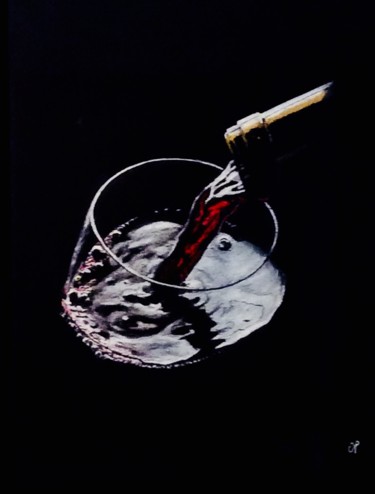 Рисунок под названием "Vin et lumière" - Olivier Pringal, Подлинное произведение искусства, Пастель