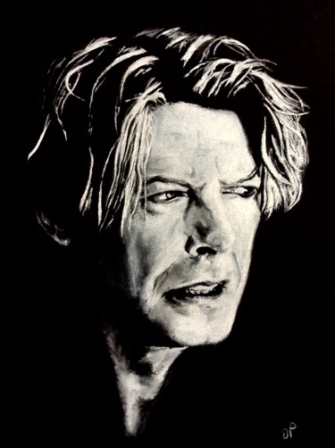 Drawing titled "David Bowie" by Olivier Pringal, Original Artwork, Pastel