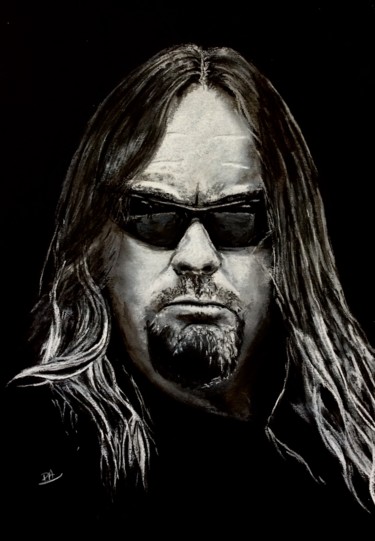 Рисунок под названием "Jeff Hanneman" - Olivier Pringal, Подлинное произведение искусства, Пастель