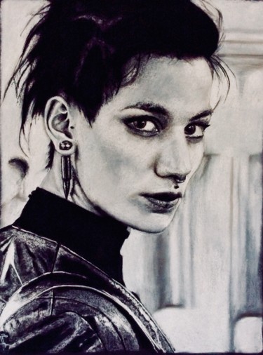 Drawing titled "DEEP GAZE - Marion…" by Olivier Pringal, Original Artwork, Chalk