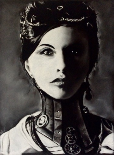 Drawing titled "STEAMPUNK II" by Olivier Pringal, Original Artwork, Pastel Mounted on Other rigid panel